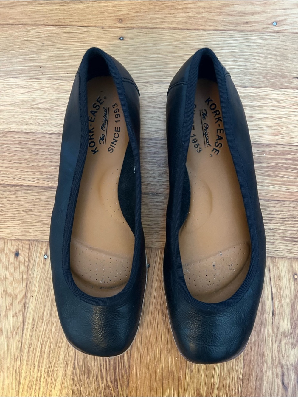 KORK-EASE Palermo Leather Ballet Flats Black 6.5